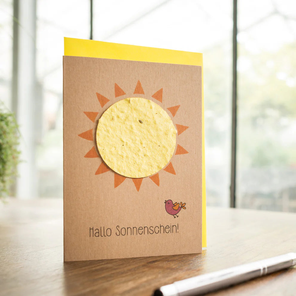 Saatsteckkarte Sonne - Hallo Sonnenschein