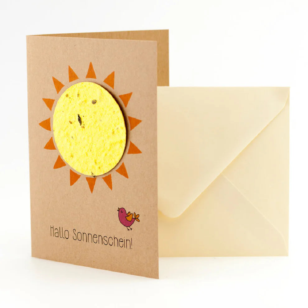 Saatsteckkarte Sonne - Hallo Sonnenschein