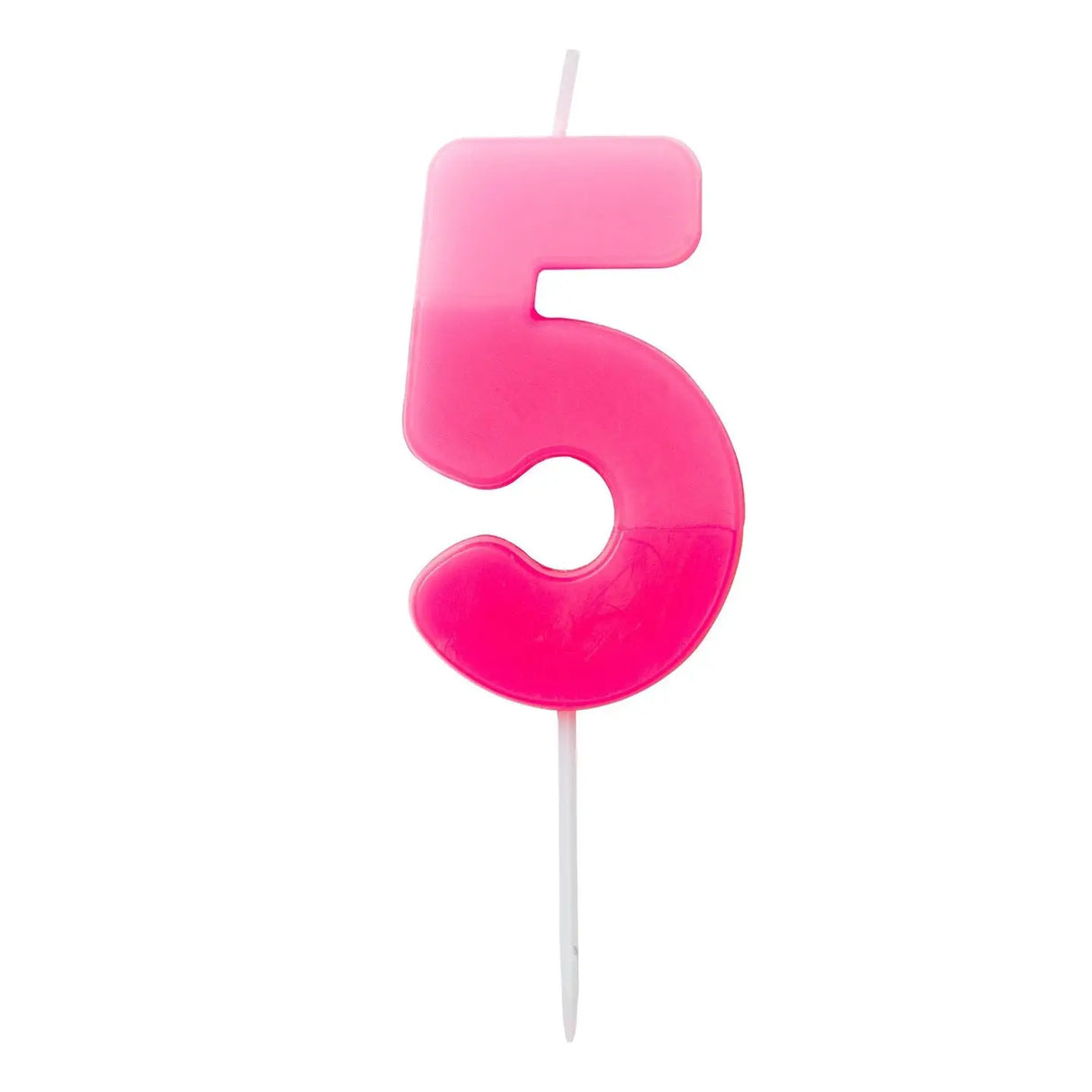 Geburtstagskerze Zahlenkerze Pink 5