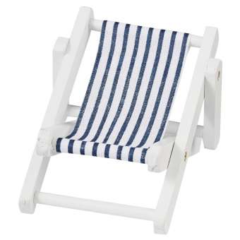 Wichtelzubehör Liegestuhl Blau-Weiss