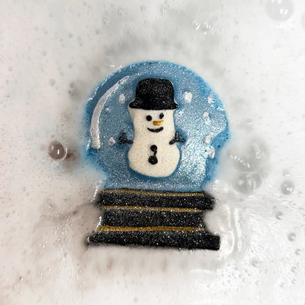 Badekugel handgemacht Weihnachten Schneemannkugel
