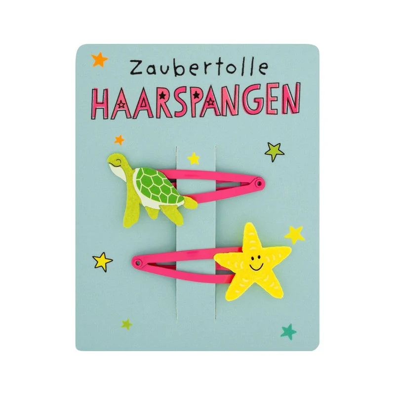 Haarspangen 2er Set Schildkröte & Stern