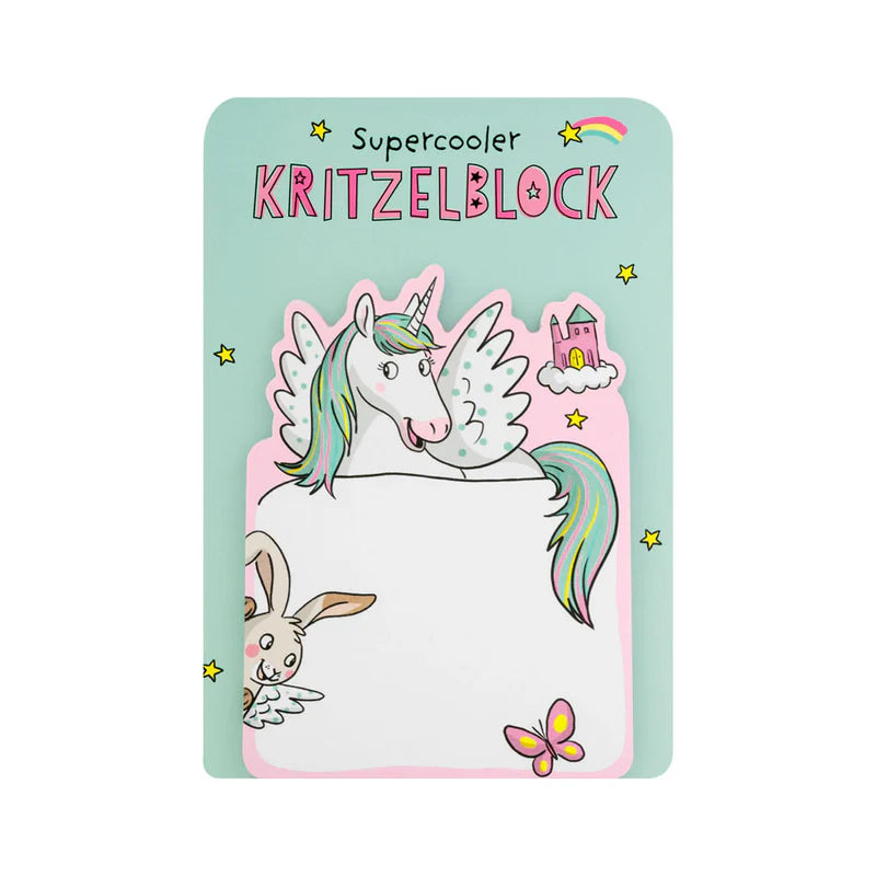 Notizblock Kritzelblock Einhorn
