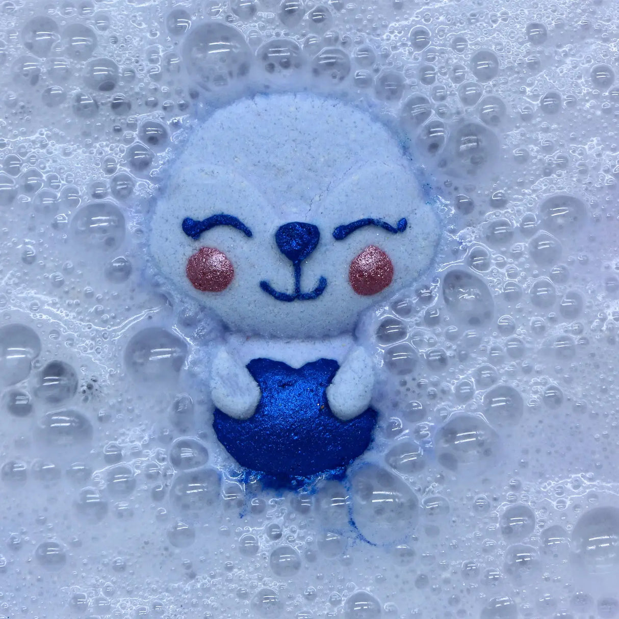 Badekugel Mini handgemacht Eichhörnchen blau