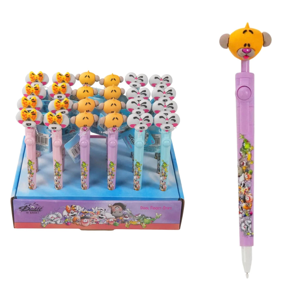 Diddl Kugelschreiber mit Figurfidget Pimboli Lila