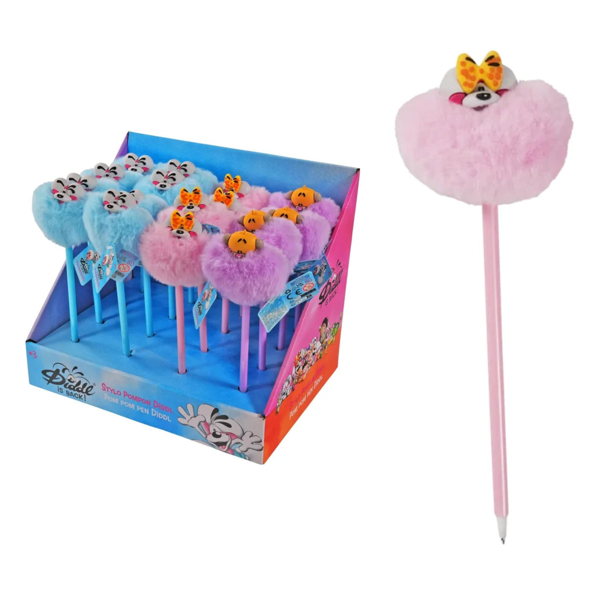 Diddl Kugelschreiber mit Pompom Diddlina Rosa