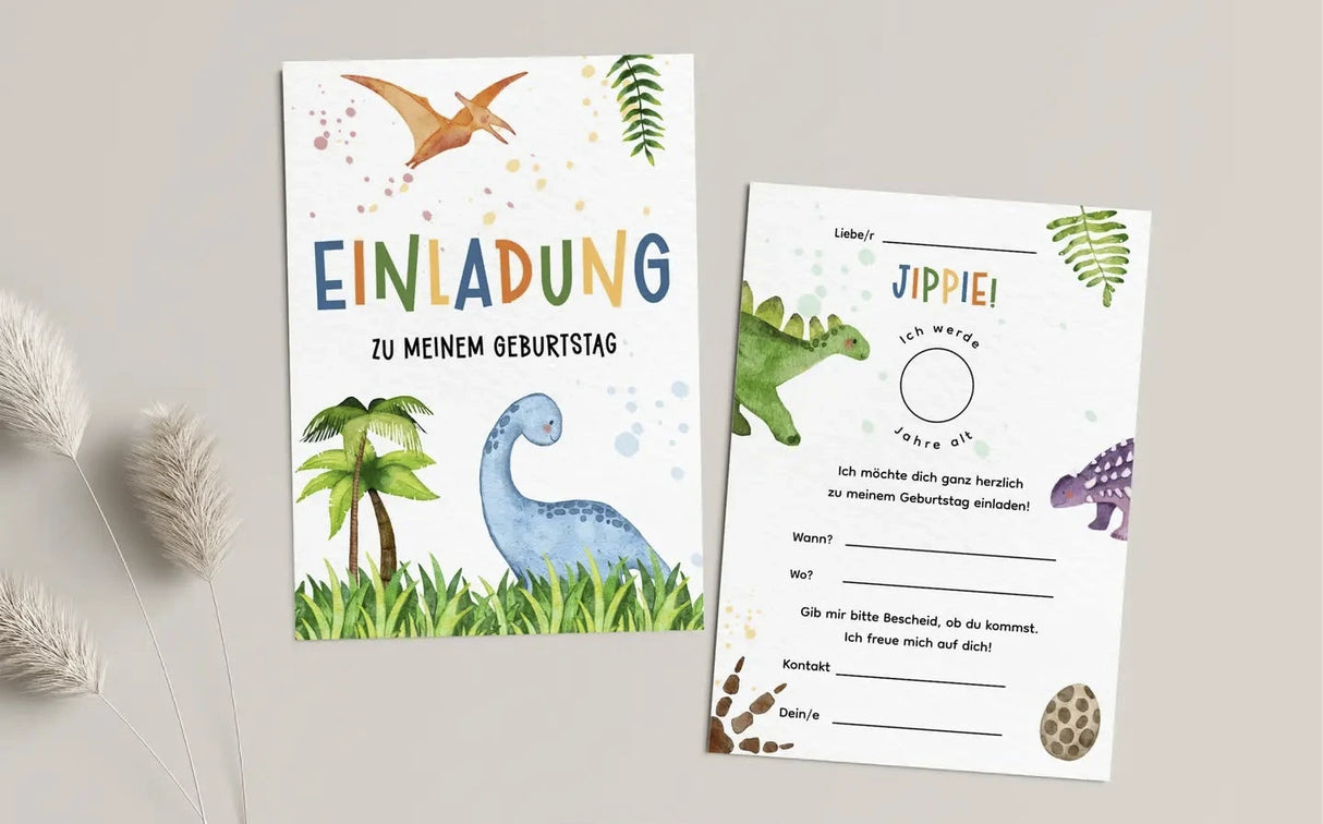 Einladungskarte Kindergeburtstag Dinosaurier