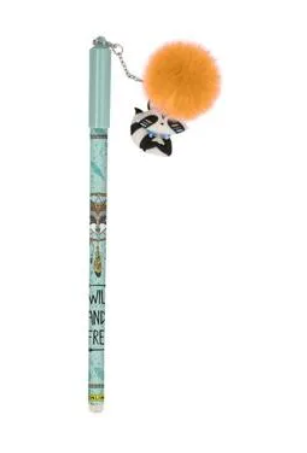 Gelschreiber radierbar mit Pompom Waschbär