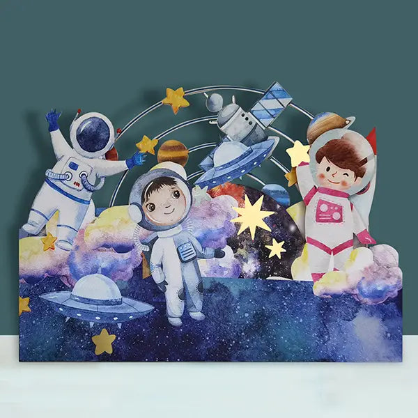 Geburtstagskarte 3D Space