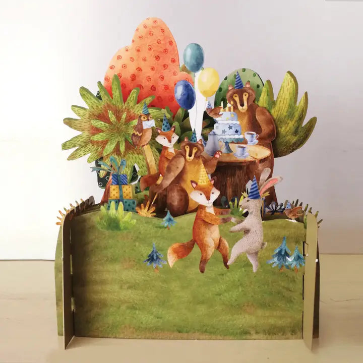 Geburtstagskarte 3D Waldtiere
