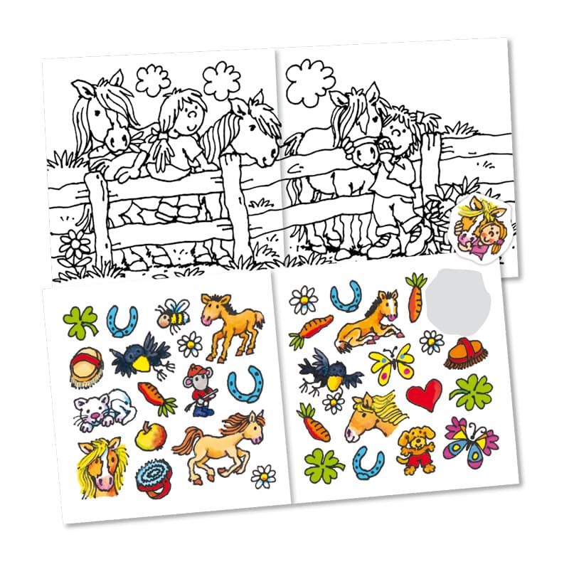 Mini Malbuch Mädchen mit Sticker assortiert