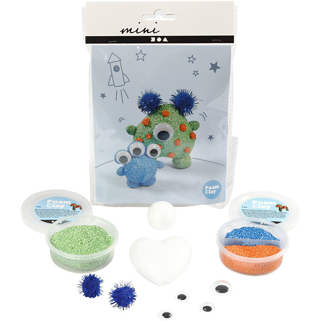 Bastelset Mini Kreativ Set Alien Figuren Knete Modelliermasse