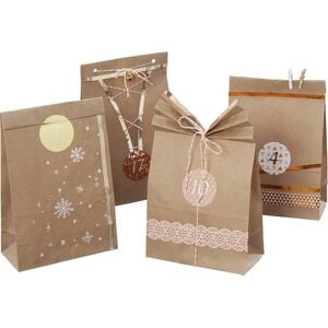 Adventskalender Papiertüten braun