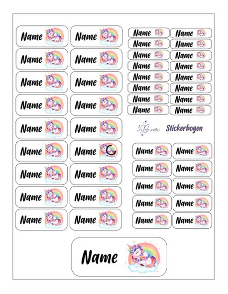 Personalisierte Namenssticker für Kinder mit verschiedenen Motiven für Kindergarten, Schule und Alltag