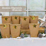 Adventskalender Zahlensticker Sterne Goldfolie