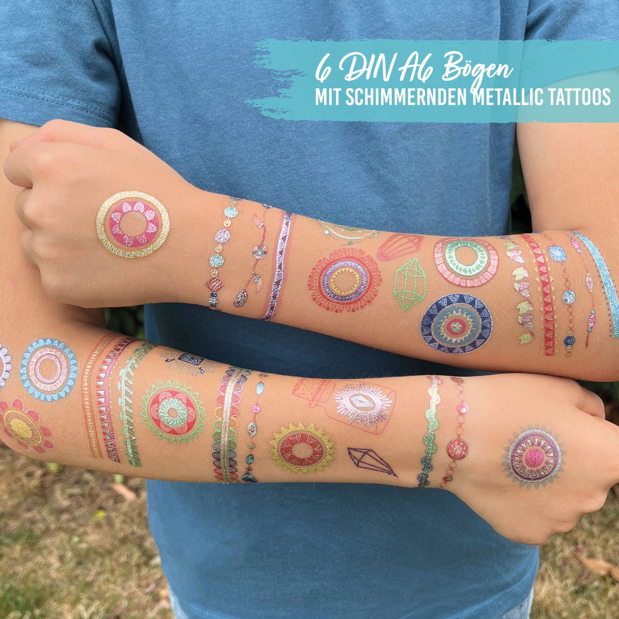 Kindertattoo mit Glitzer Schmuckelemente