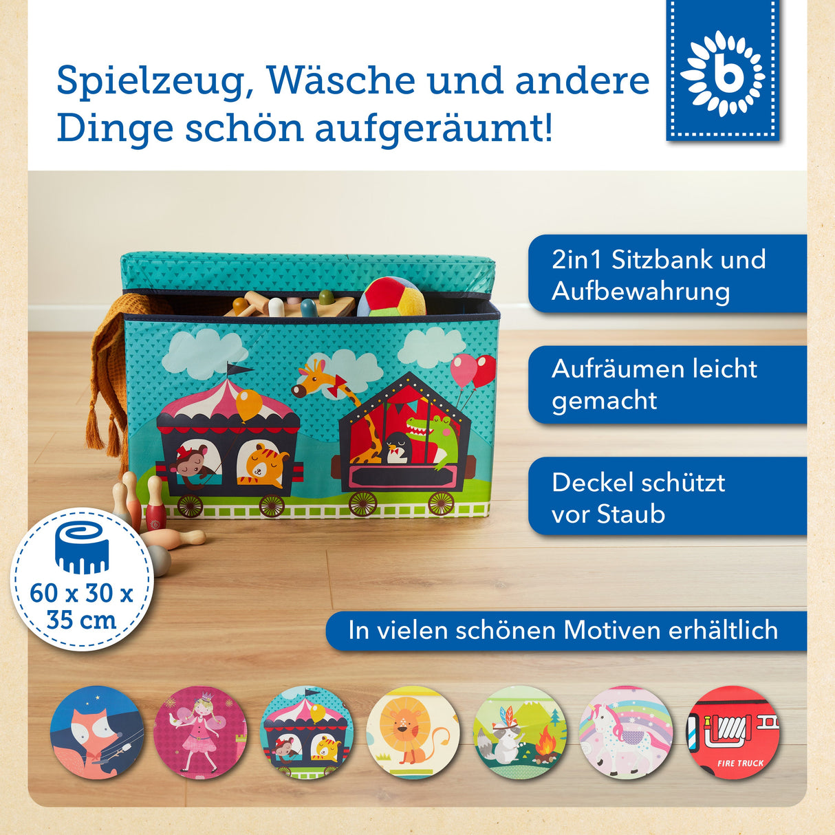 Erinnerungsbox, Spielbox & Sitzbank Zirkus
