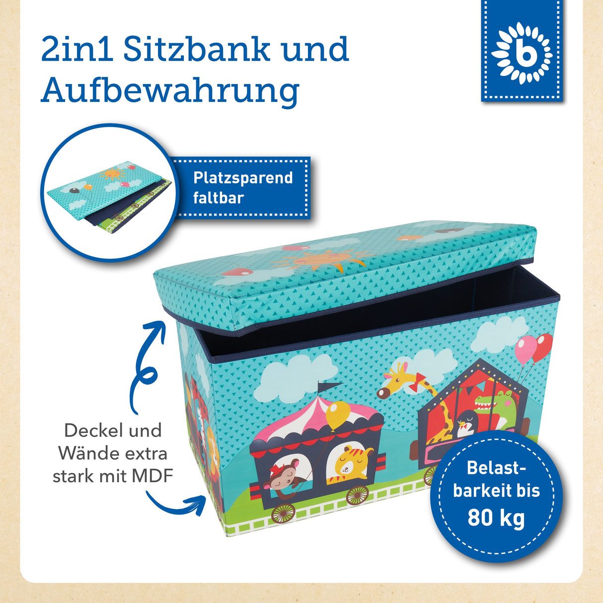 Erinnerungsbox, Spielbox & Sitzbank Zirkus