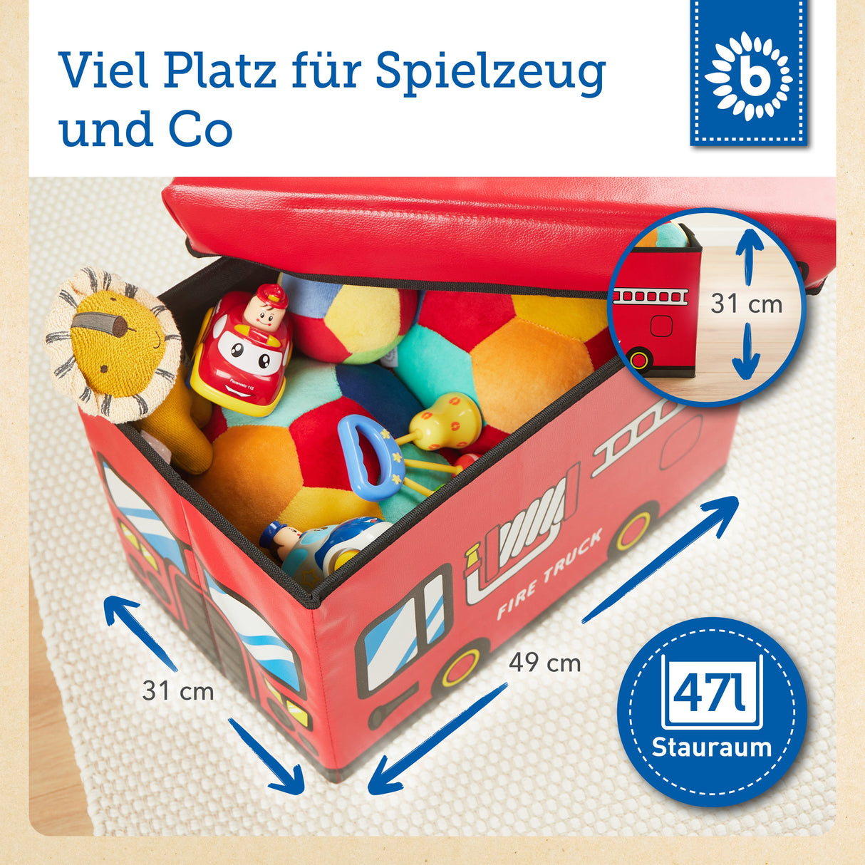 Erinnerungsbox, Spielbox & Sitzbank Feuerwehr
