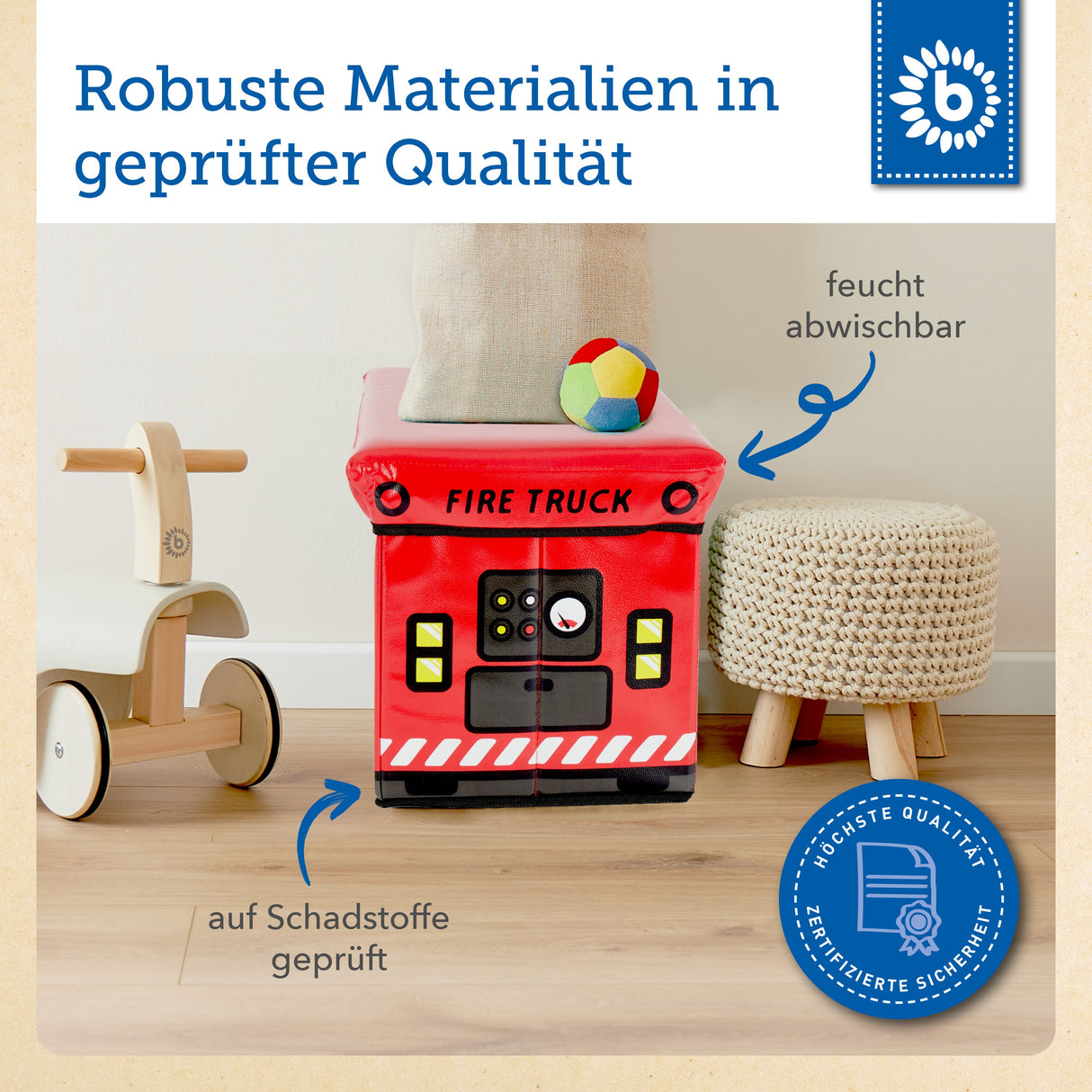Erinnerungsbox, Spielbox & Sitzbank Feuerwehr