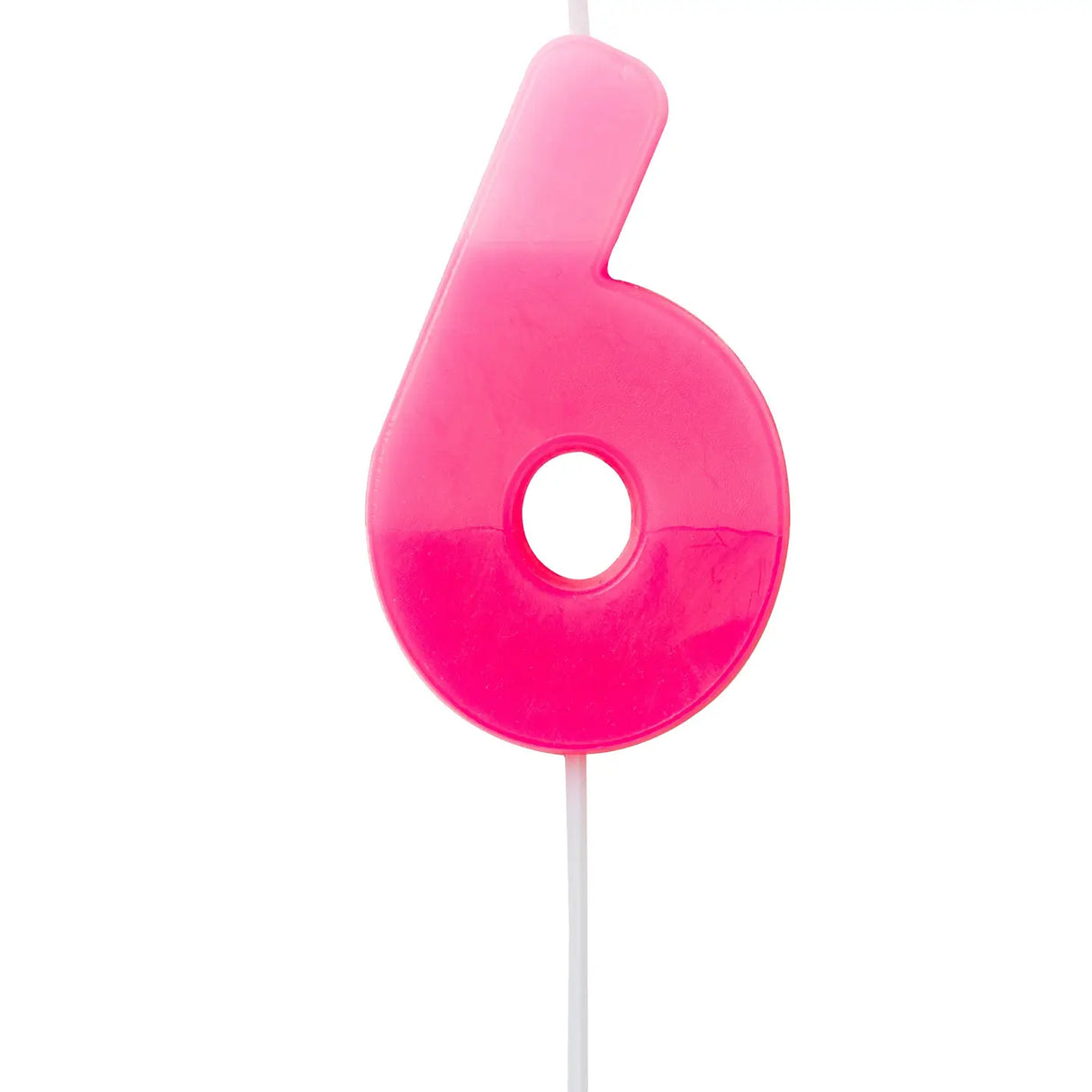 Geburtstagskerze Zahlenkerze Pink 6