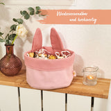 Osternest mit Hasenohren Musselin Rosa