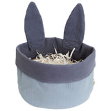 Osternest mit Hasenohren Musselin Blau