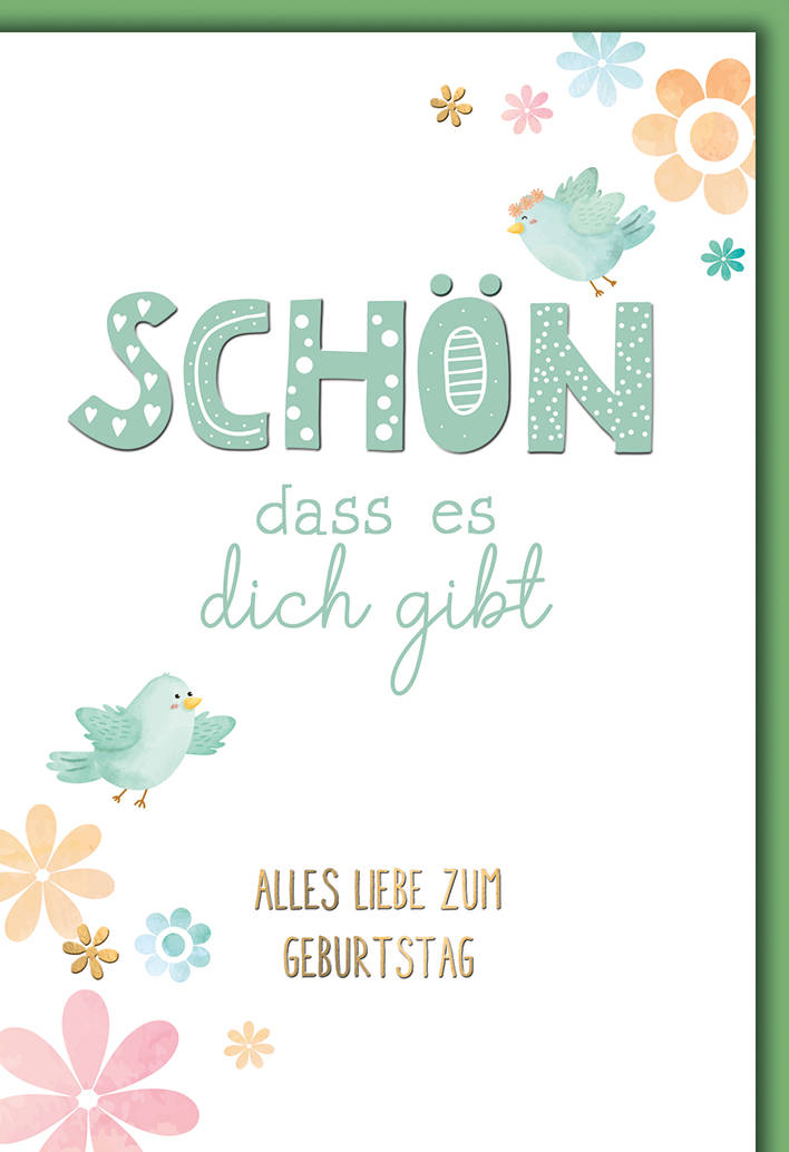 Geburtstagskarte Vogel Schön dass es dich gibt