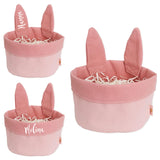 Osternest mit Hasenohren Musselin Rosa