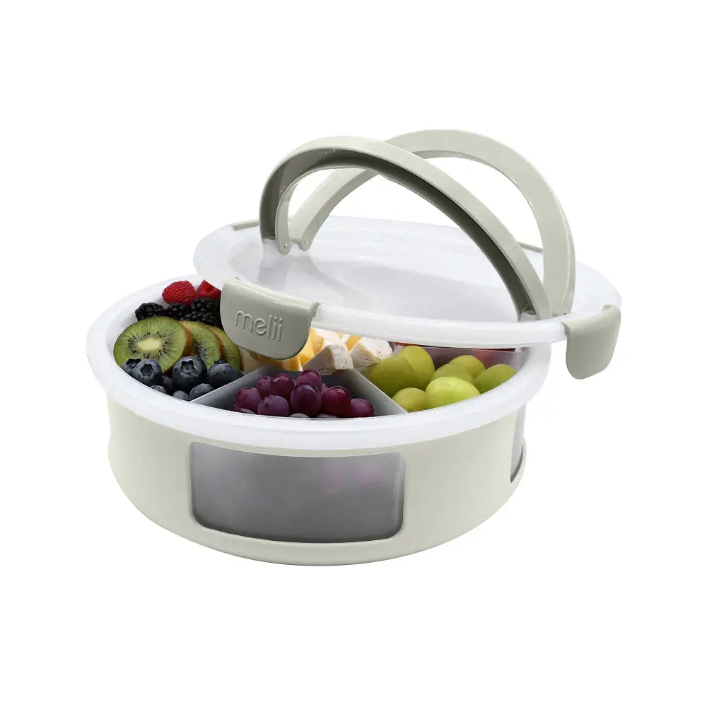 Znünibox Runde Snackle-Plattenbox Elfenbein