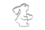 Edelstahl Ausstechform Hase und Herz mit Prägung
