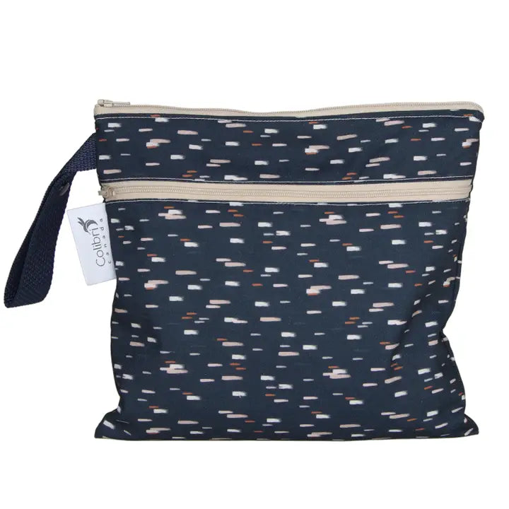 Lunchbag 2fach Colibri Muster Dunkelblau