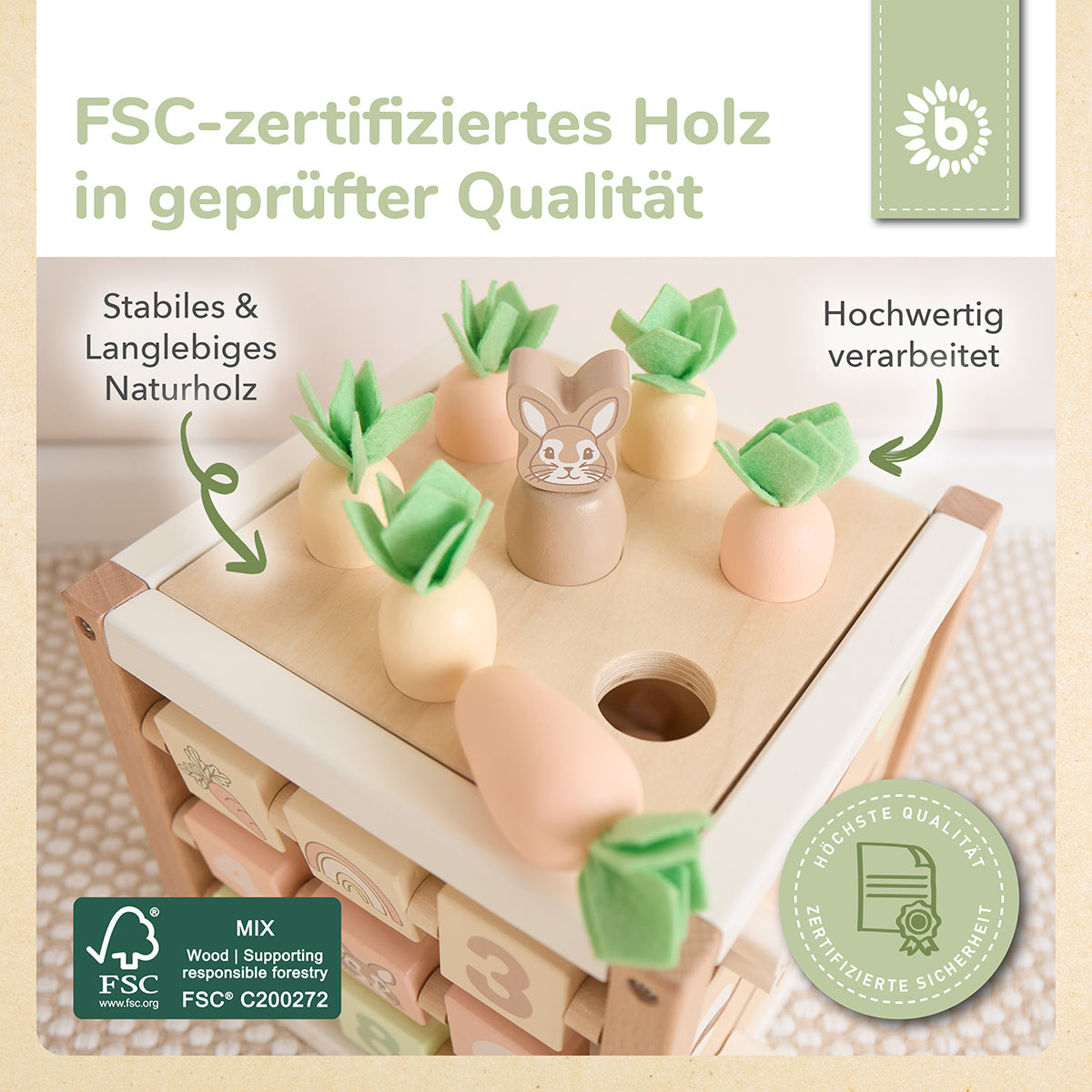 Motorikwürfel aus Hase