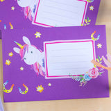 Briefblock Set Einhorn