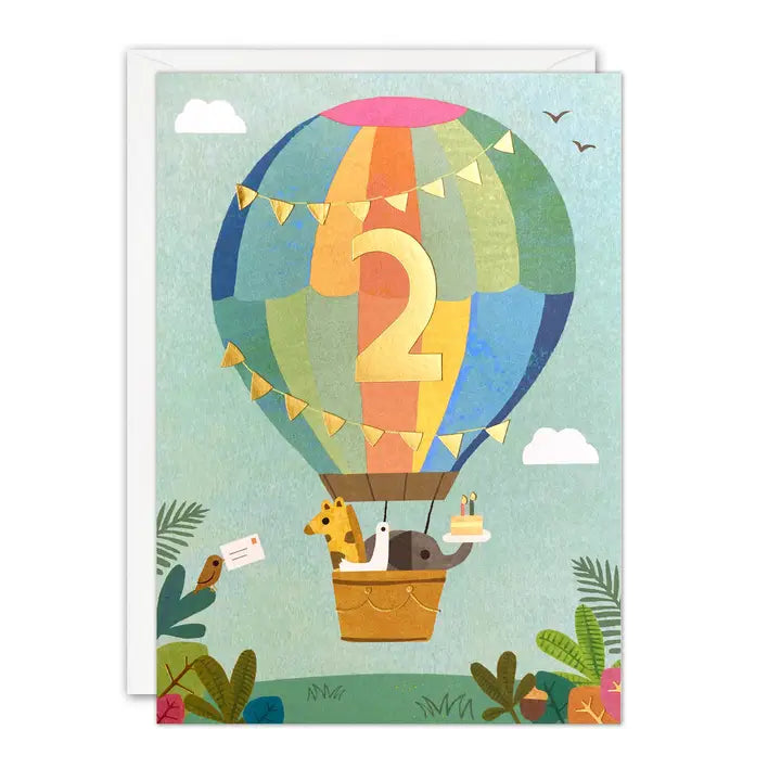 Geburtstagskarte Ballon 2 Goldfolierung