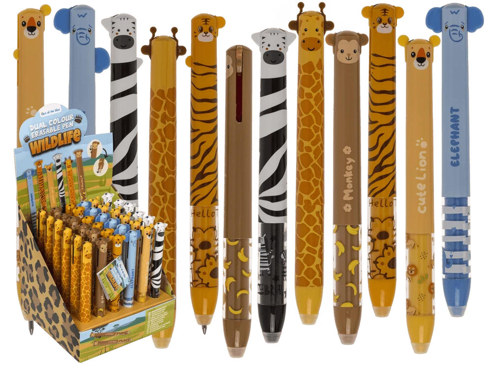Gelschreiber radierbar Wildtiere assortiert