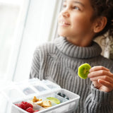 Znünibox Snackbox Melii mit 4 Fächern Blumen Weiss