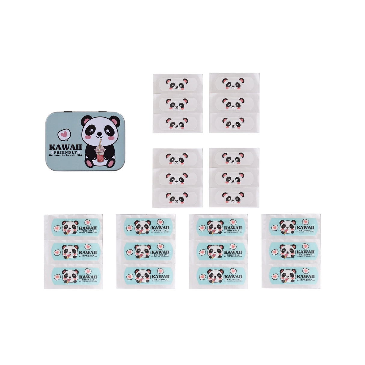 Kinderpflaster in Metallbox Pandabär Kawaii