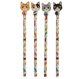 Bleistift mit Radiergummi Katze assortiert