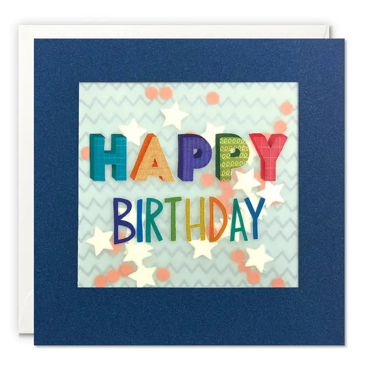 Geburtstagskarte Happy Birthday Blau