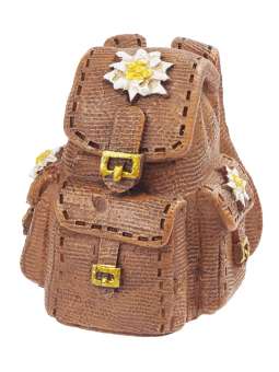 Wichtelzubehör Rucksack braun mit Edelweiss