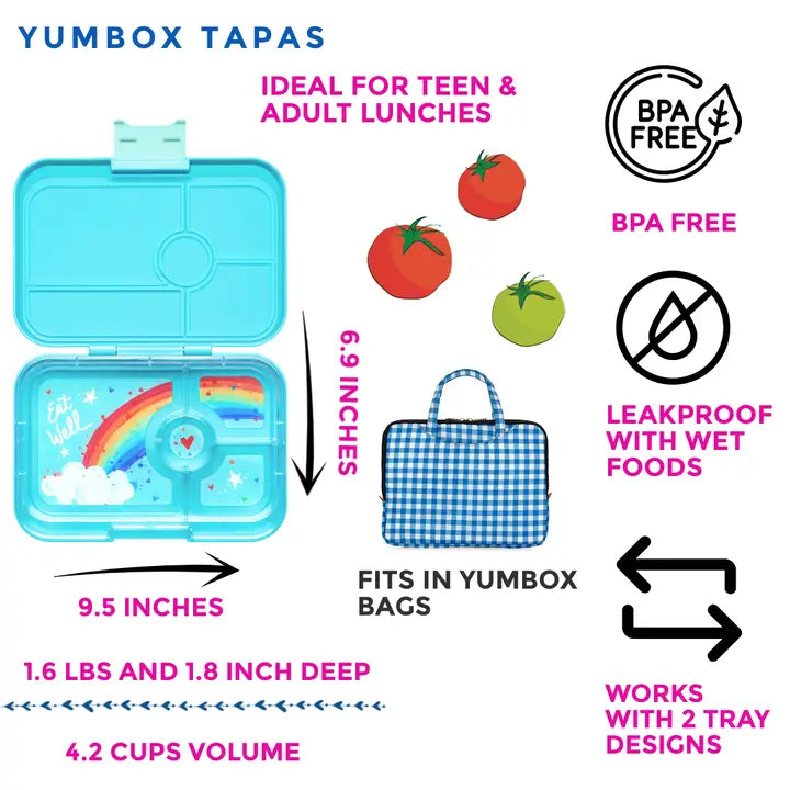 Znünibox Yumbox 4 Tapas Antibes Blue Regenbogen