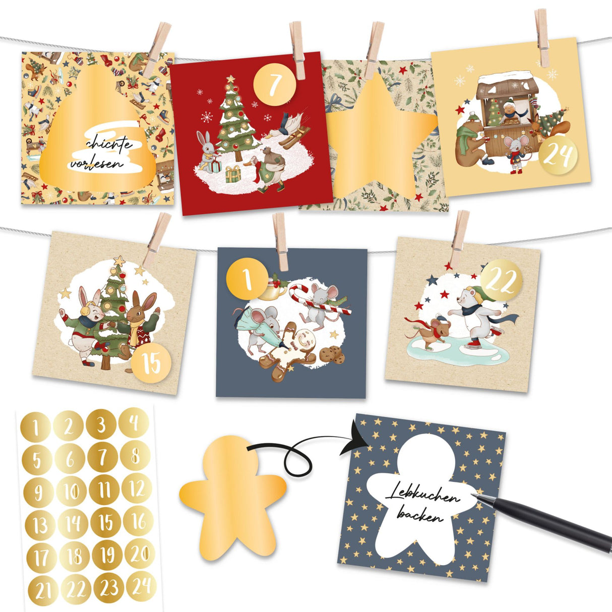 Adventskalender zum Rubbeln Wintertiere