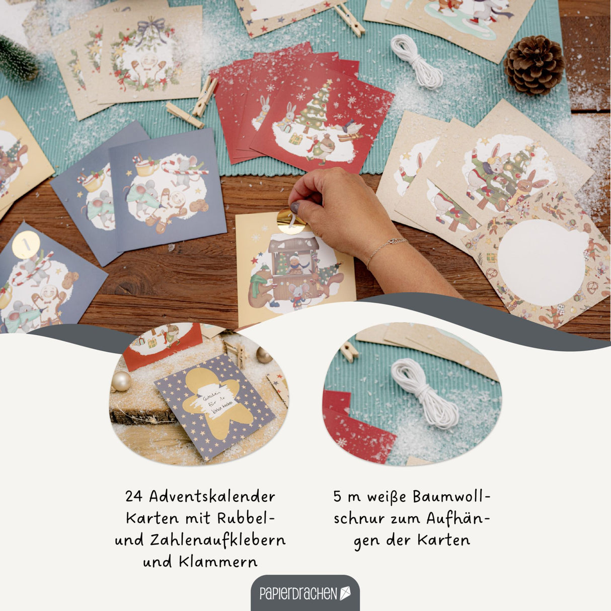 Adventskalender zum Rubbeln Wintertiere