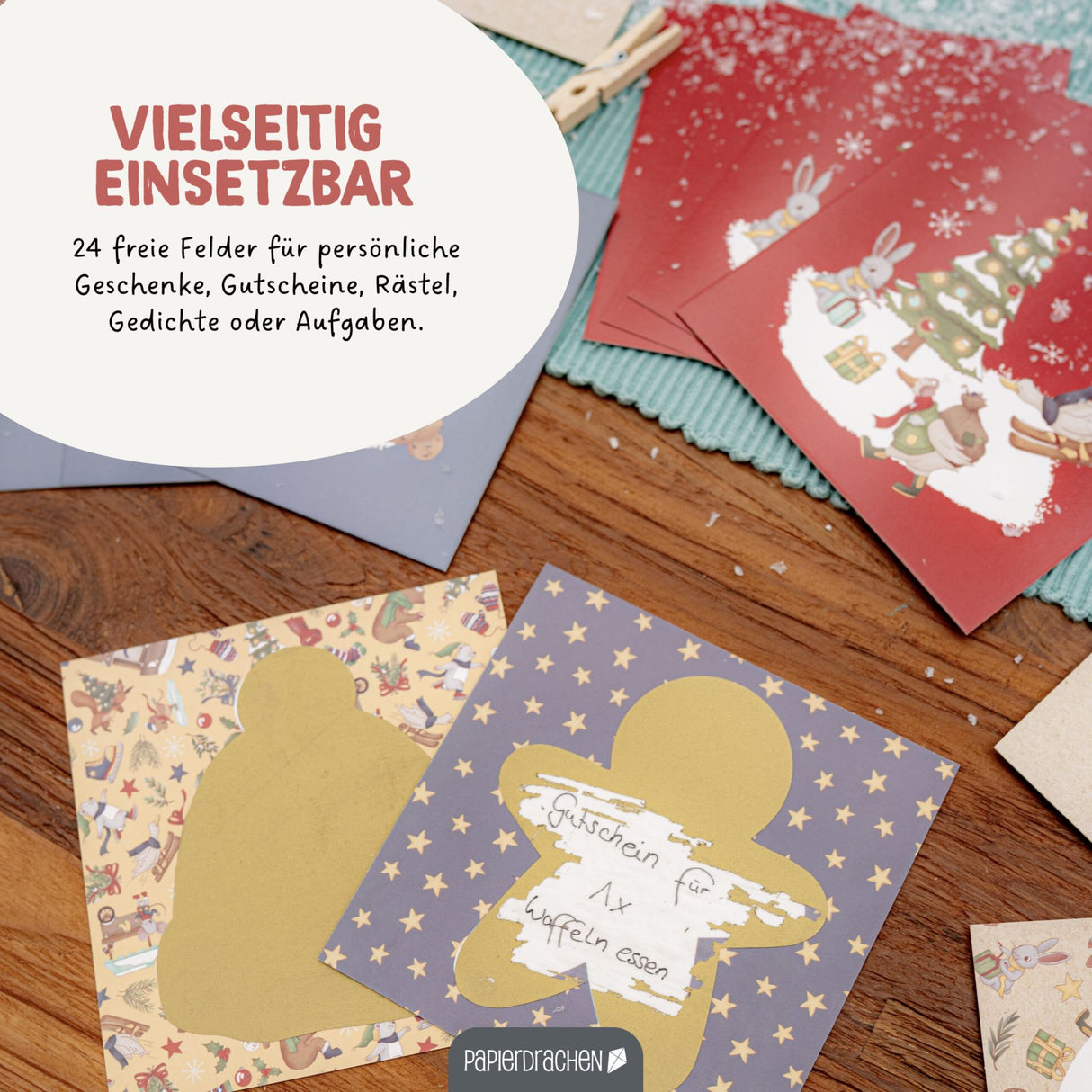 Adventskalender zum Rubbeln Wintertiere