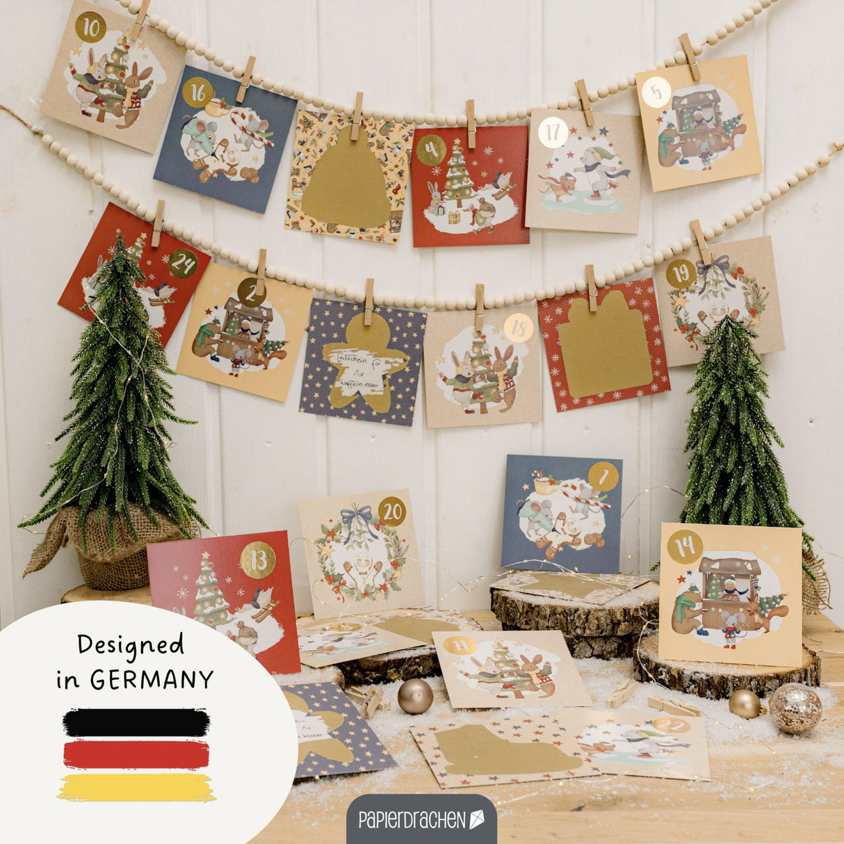 Adventskalender zum Rubbeln Wintertiere