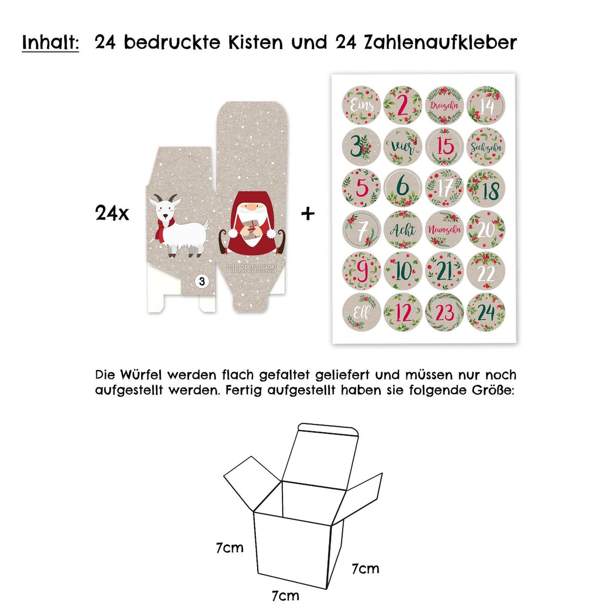 Adventskalender Schachteln Wichtel