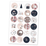 Adventskalender Stoffsäckchen Rose Gold