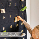 Adventskalender Wandteppich Schwarz