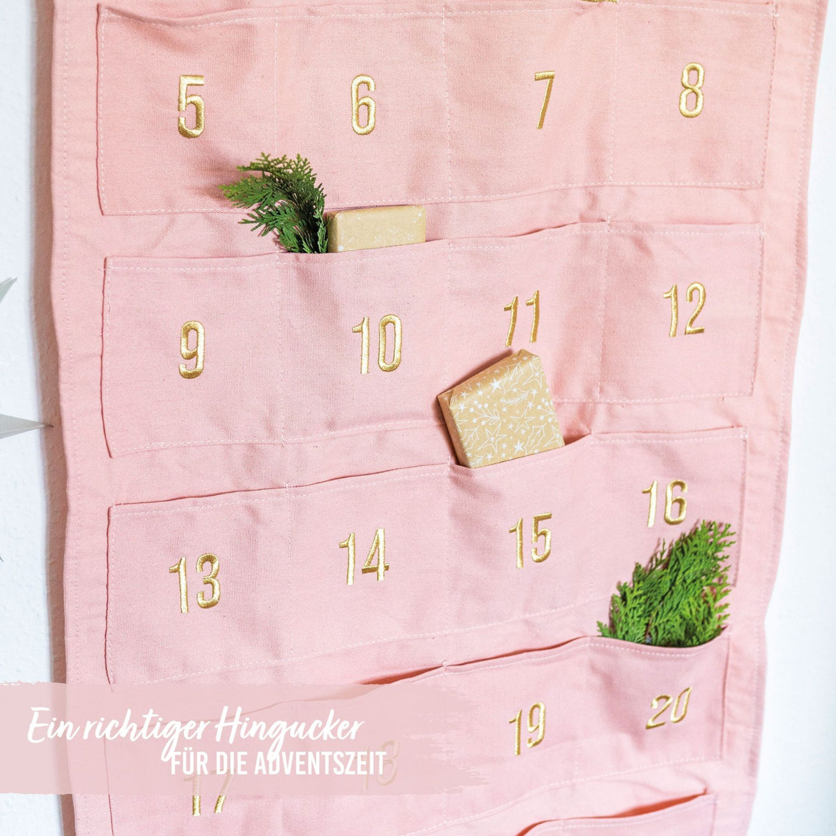 Adventskalender Wandteppich Rosa